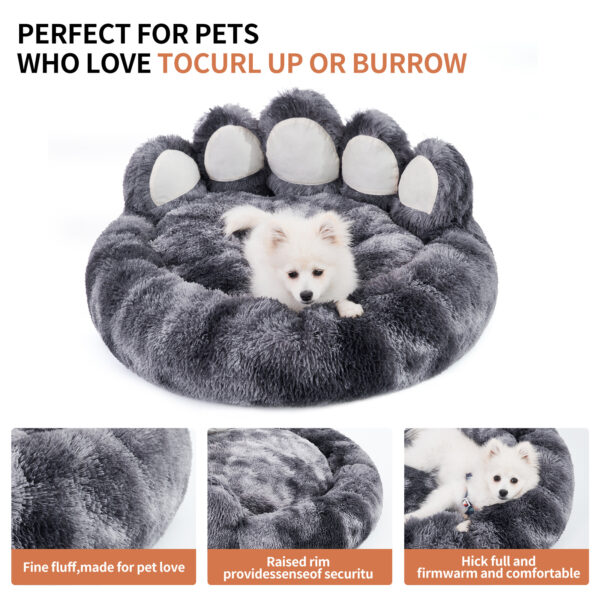 Cute Dog Bear Paw Shape Dog Bed, Dog Beds & Furniture For Small And Medium Dogs, Cozy Plush Cute Cat Beds For Indoor Cats - Image 10