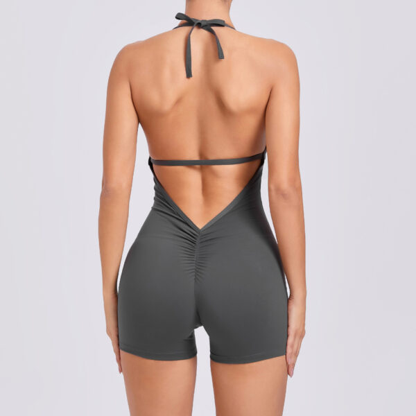 Yoga Pants Halter Neck Jumpsuit Beauty Back Shorts High Elastic One-piece Fitness For Womens Clothing - Image 8