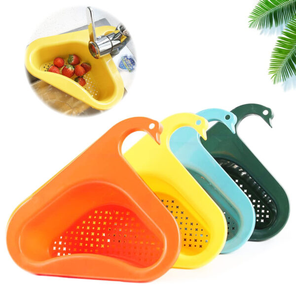 Household Sink Hanging Fruit And Vegetable Filter Water Drain Basket Kitchen Dry And Wet Separation Swan Drain Basket - Image 8