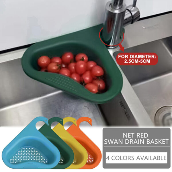 Household Sink Hanging Fruit And Vegetable Filter Water Drain Basket Kitchen Dry And Wet Separation Swan Drain Basket - Image 6