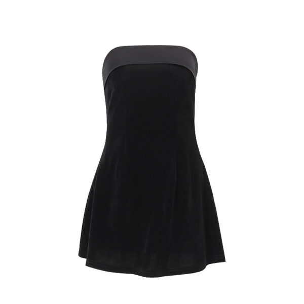 Ins Slim Tube-top Dress Fashion Zipper A-line Short Dresses Party Evening Clothing For Women - Image 5